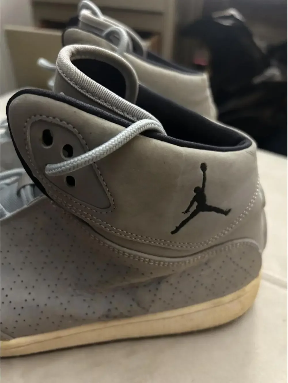 Jordan Men's Gray High-Top Sneakers Size 11 - Good Condition